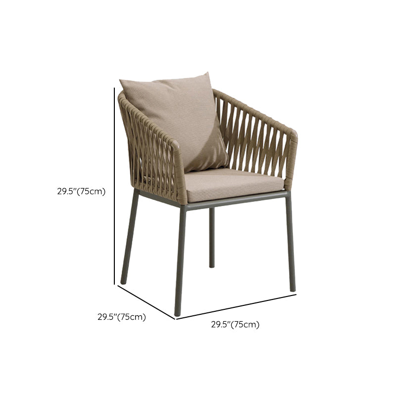 Contemporary Metal Outdoors Dining Chairs Open Back Outdoor Bistro Chairs