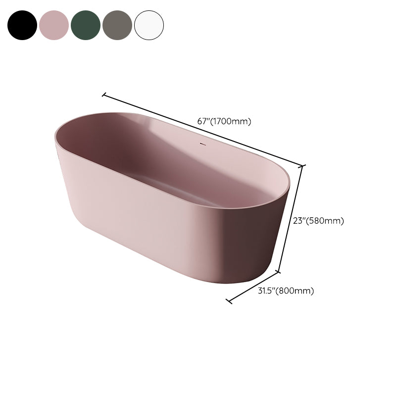 Antique Finish Oval Soaking Bathtub Back to Wall Modern Bath Tub