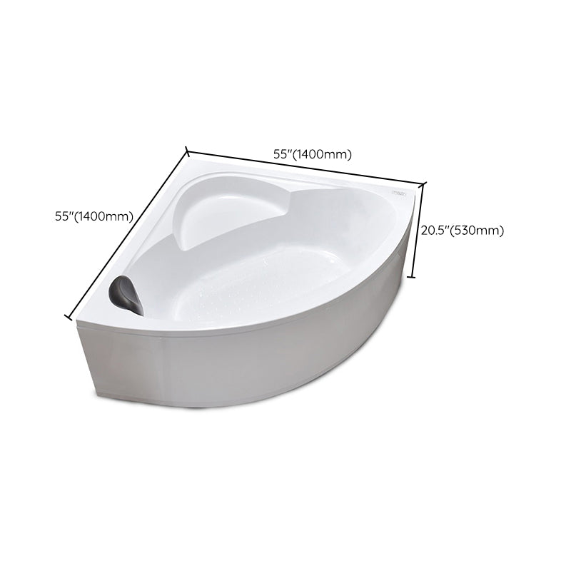 Flat Bottom Soaking Bathtub Antique Finish Corner Modern Bath Tub