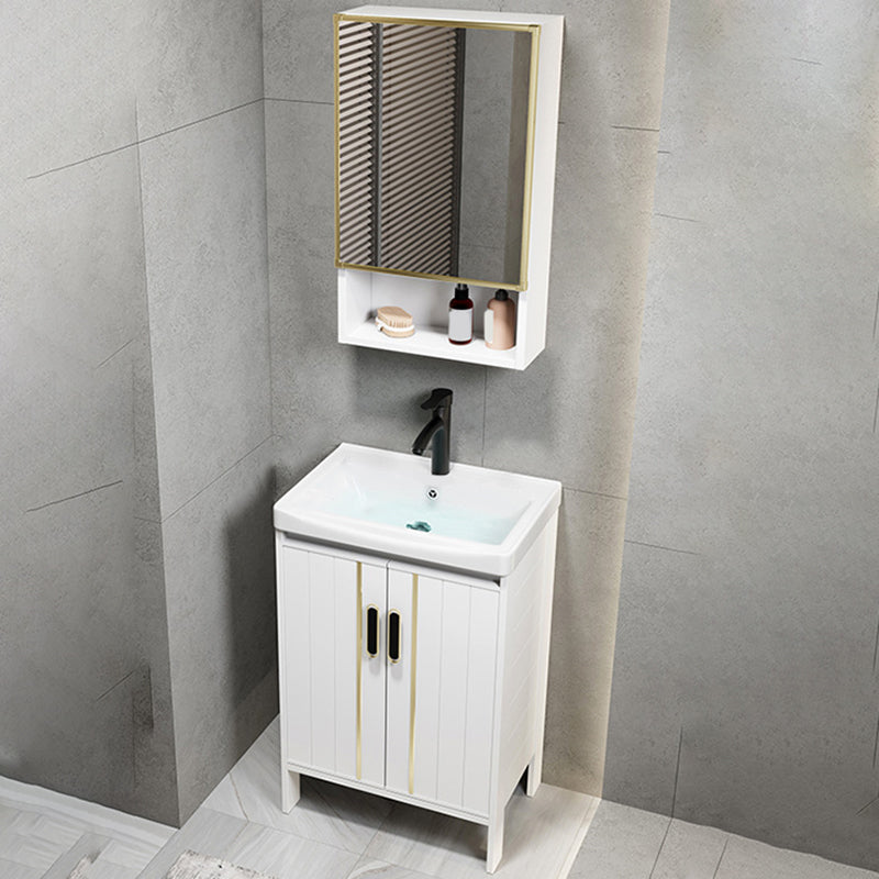 Metal Sink Vanity Freestanding Bathroom Sink Vanity with Single Sink