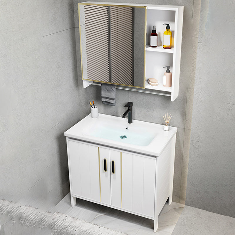 Metal Sink Vanity Freestanding Bathroom Sink Vanity with Single Sink