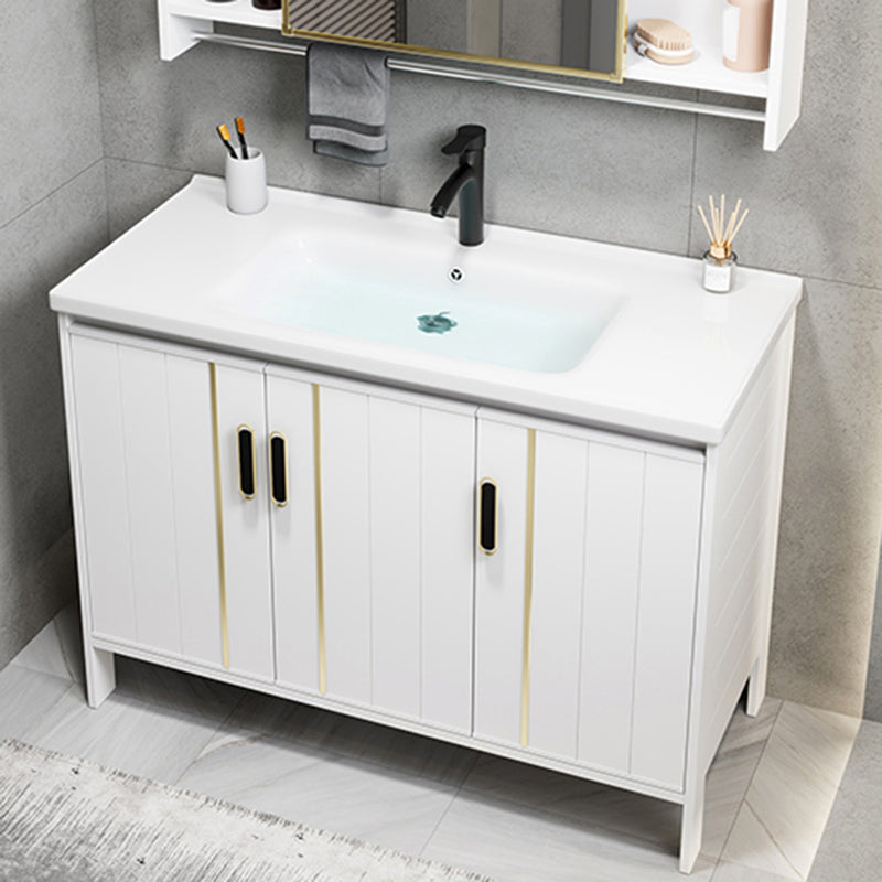 Metal Sink Vanity Freestanding Bathroom Sink Vanity with Single Sink