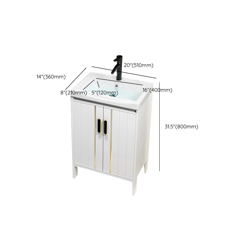 Metal Sink Vanity Freestanding Bathroom Sink Vanity with Single Sink