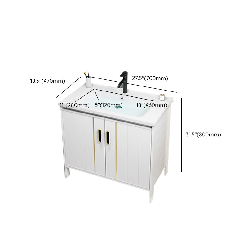 Metal Sink Vanity Freestanding Bathroom Sink Vanity with Single Sink