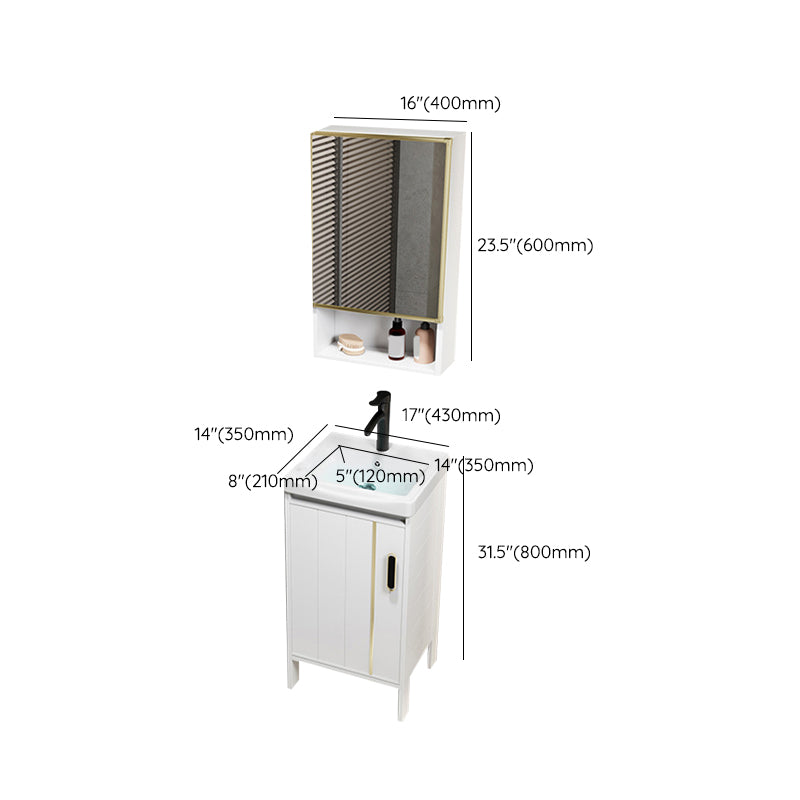 Metal Sink Vanity Freestanding Bathroom Sink Vanity with Single Sink