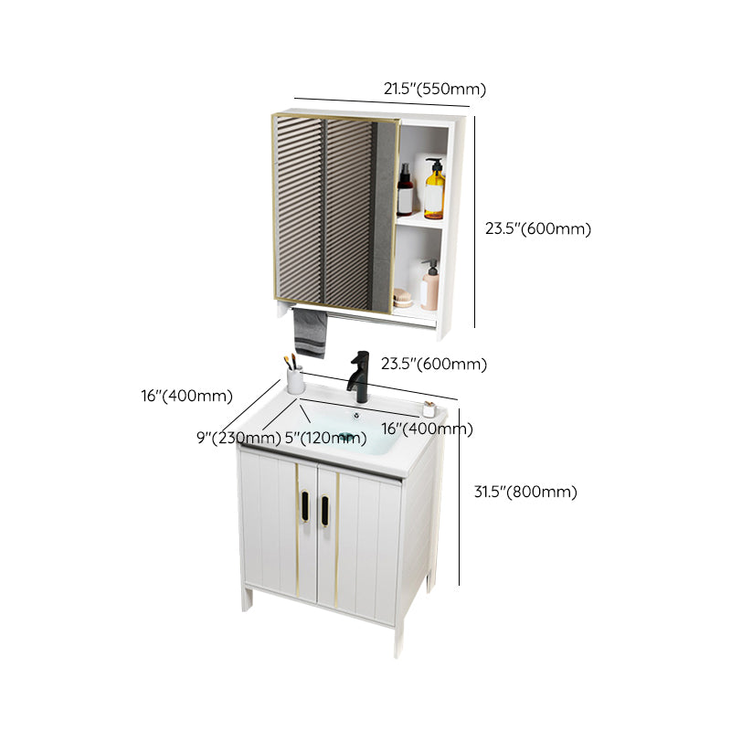 Metal Sink Vanity Freestanding Bathroom Sink Vanity with Single Sink