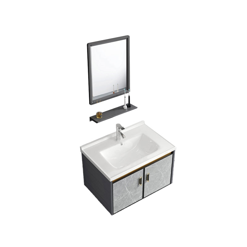 Vanity Sink Rectangular Ceramic Sink Drawer Storage Shelf Vanity Sink