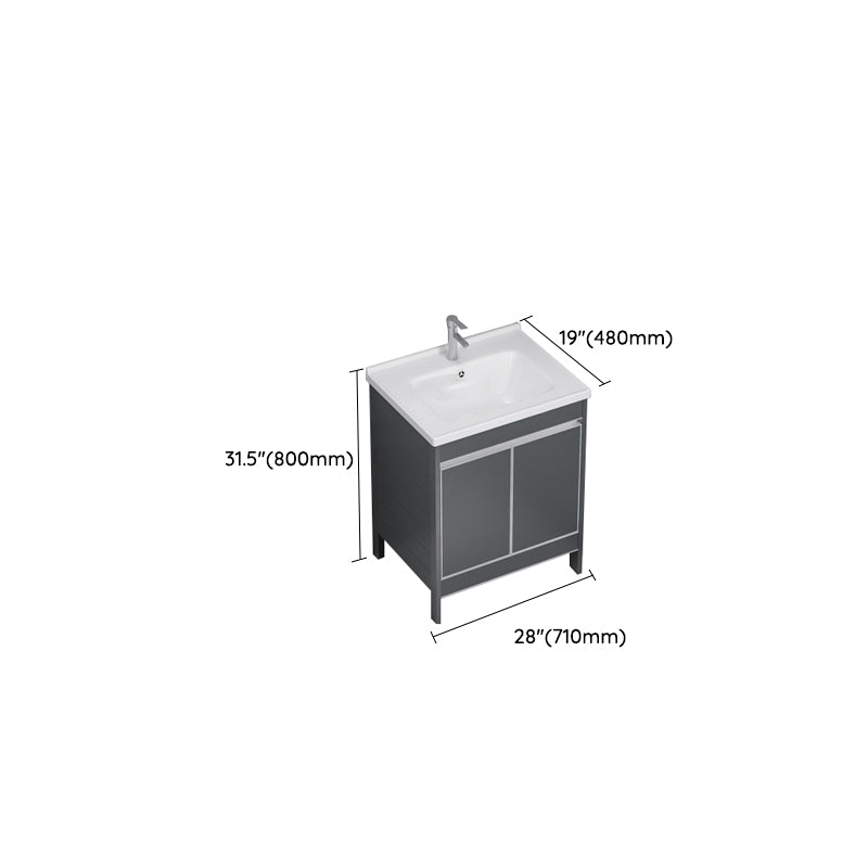 Freestanding Bathroom Vanity Space Aluminum Bathroom Vanity with Sink