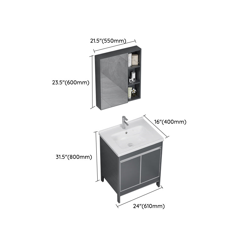 Freestanding Bathroom Vanity Space Aluminum Bathroom Vanity with Sink