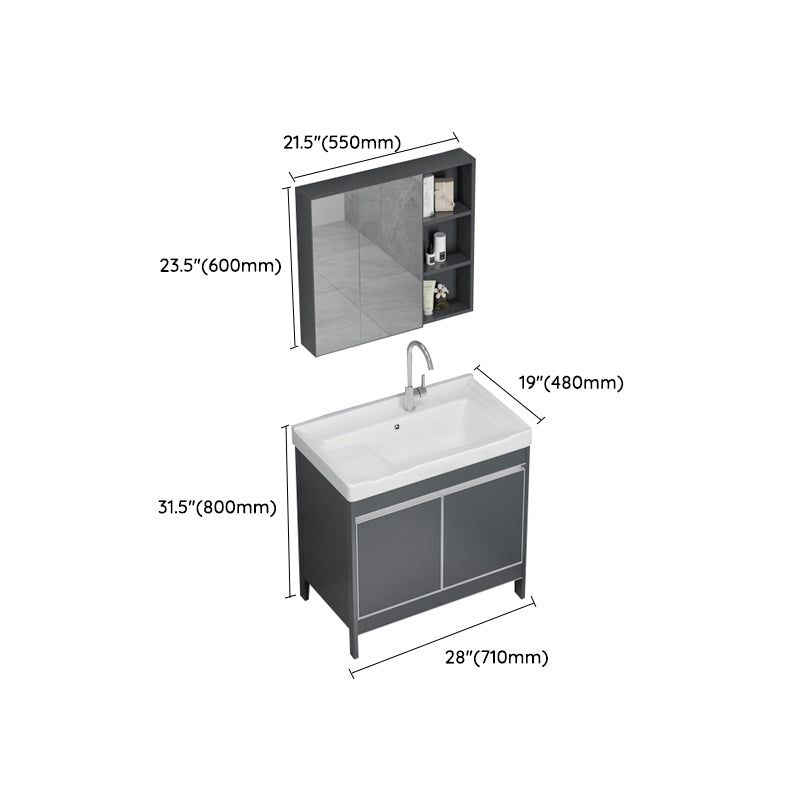 Freestanding Bathroom Vanity Space Aluminum Bathroom Vanity with Sink