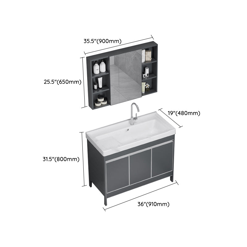 Freestanding Bathroom Vanity Space Aluminum Bathroom Vanity with Sink