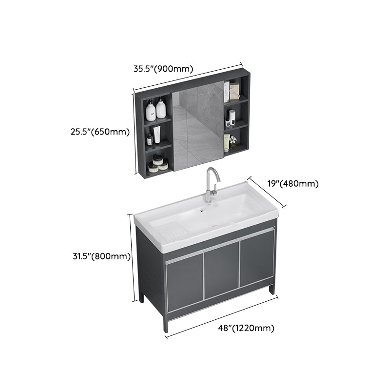 Freestanding Bathroom Vanity Space Aluminum Bathroom Vanity with Sink