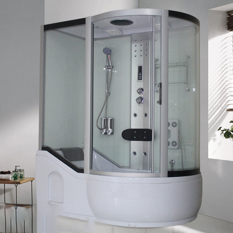 Tempered Glass Shower Stall Corner Shower Stall with Towel Bar