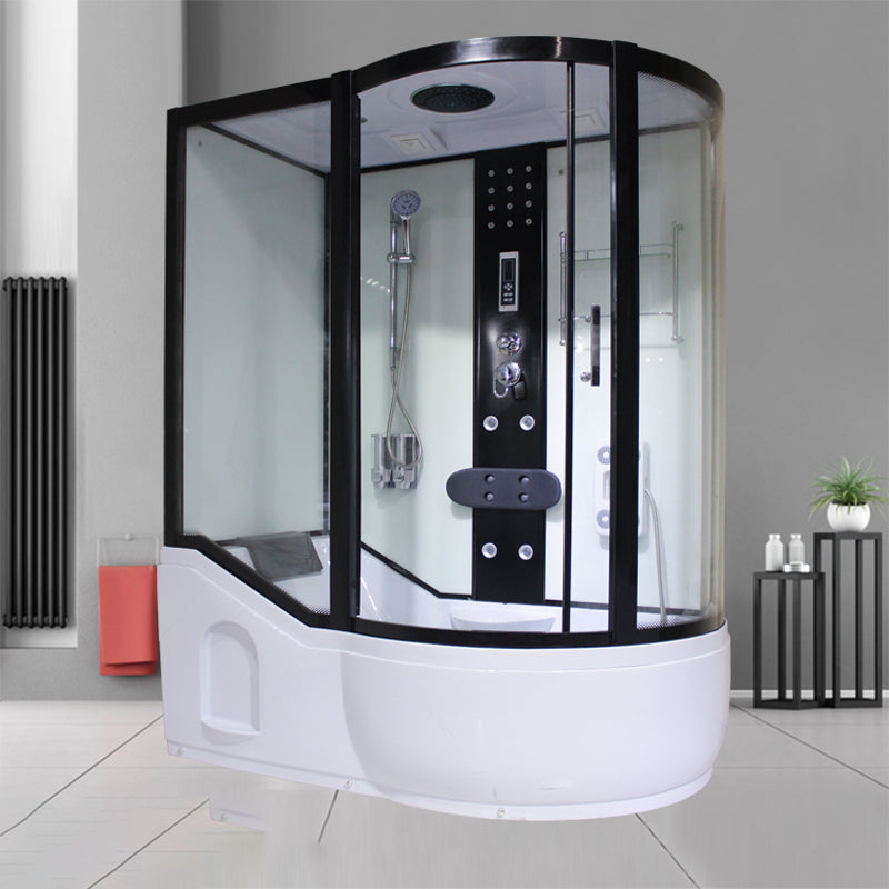 Tempered Glass Shower Stall Corner Shower Stall with Towel Bar