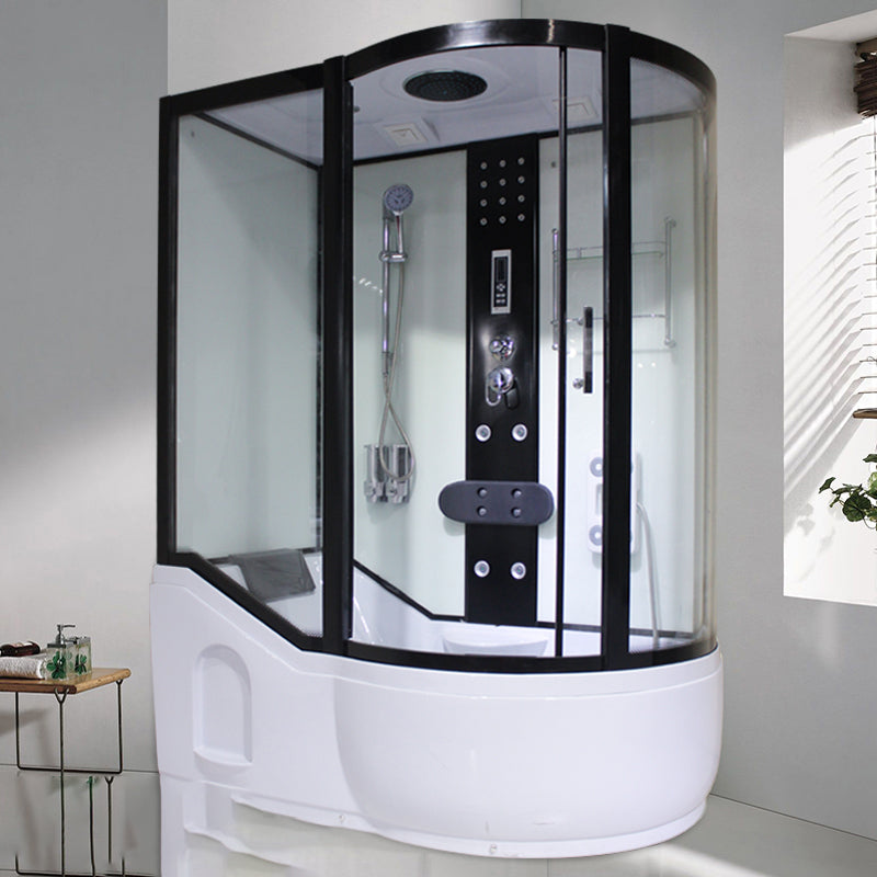 Tempered Glass Shower Stall Corner Shower Stall with Towel Bar