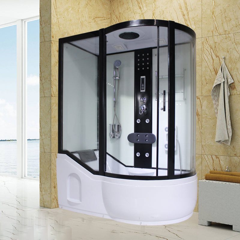 Tempered Glass Shower Stall Corner Shower Stall with Towel Bar