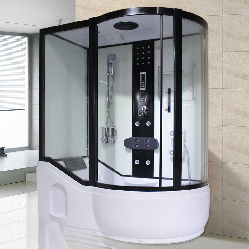 Tempered Glass Shower Stall Corner Shower Stall with Towel Bar