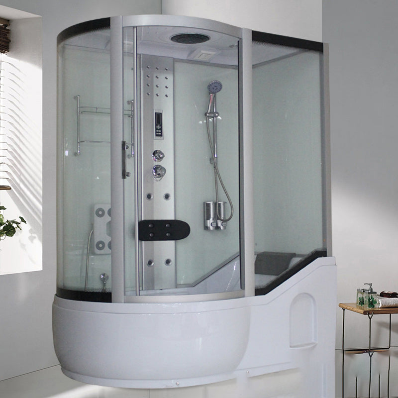 Tempered Glass Shower Stall Corner Shower Stall with Towel Bar