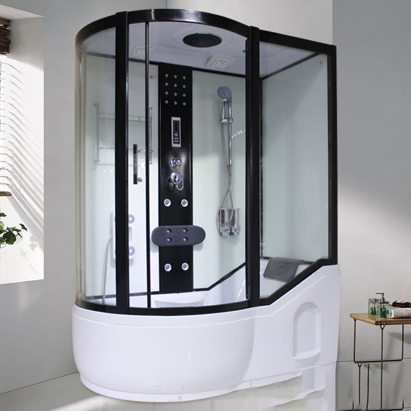 Tempered Glass Shower Stall Corner Shower Stall with Towel Bar