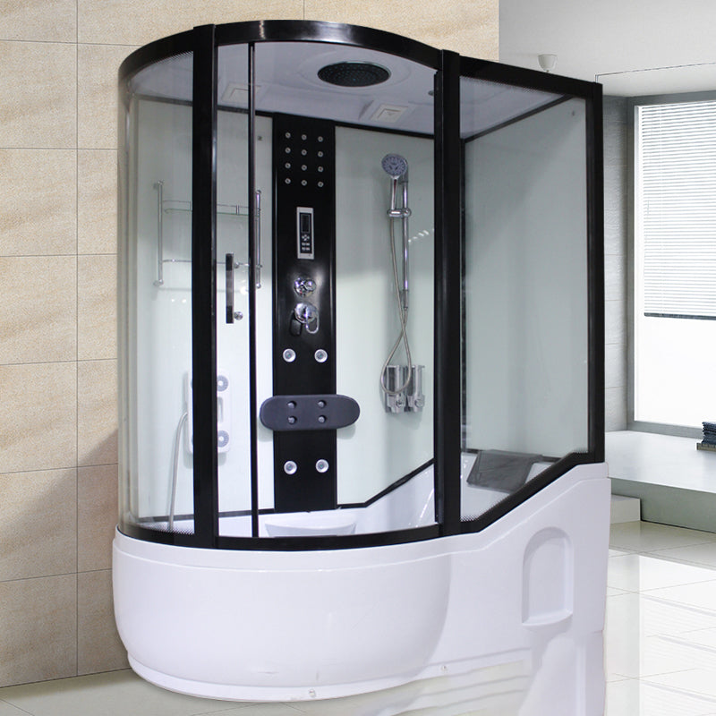 Tempered Glass Shower Stall Corner Shower Stall with Towel Bar