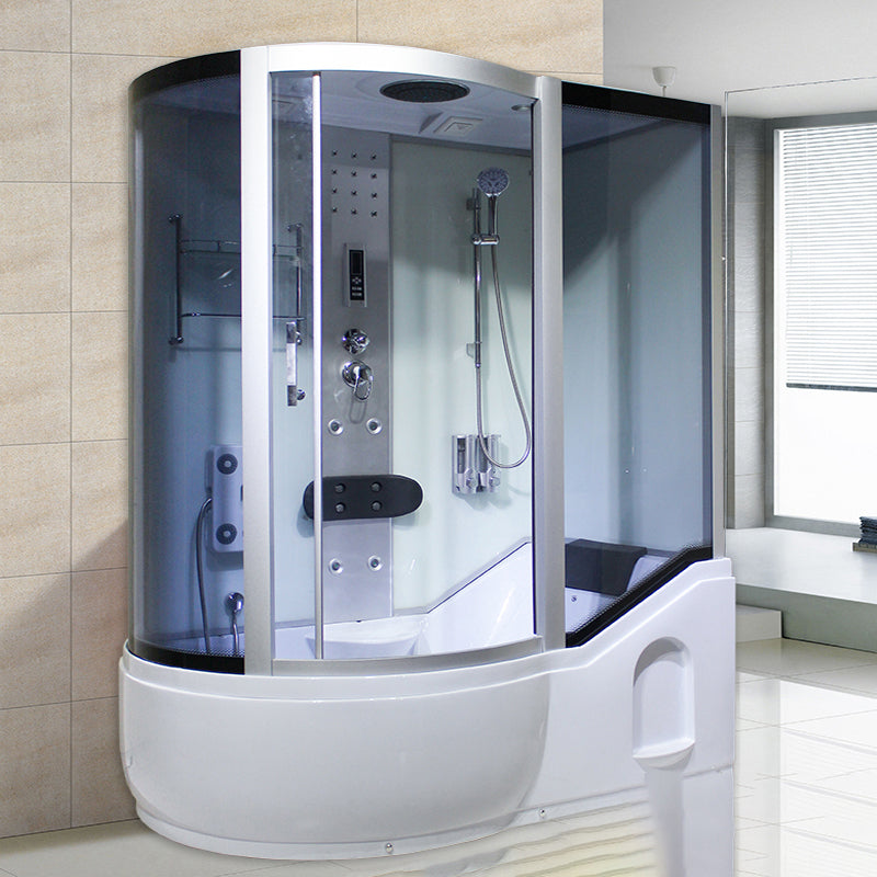 Tempered Glass Shower Stall Corner Shower Stall with Towel Bar