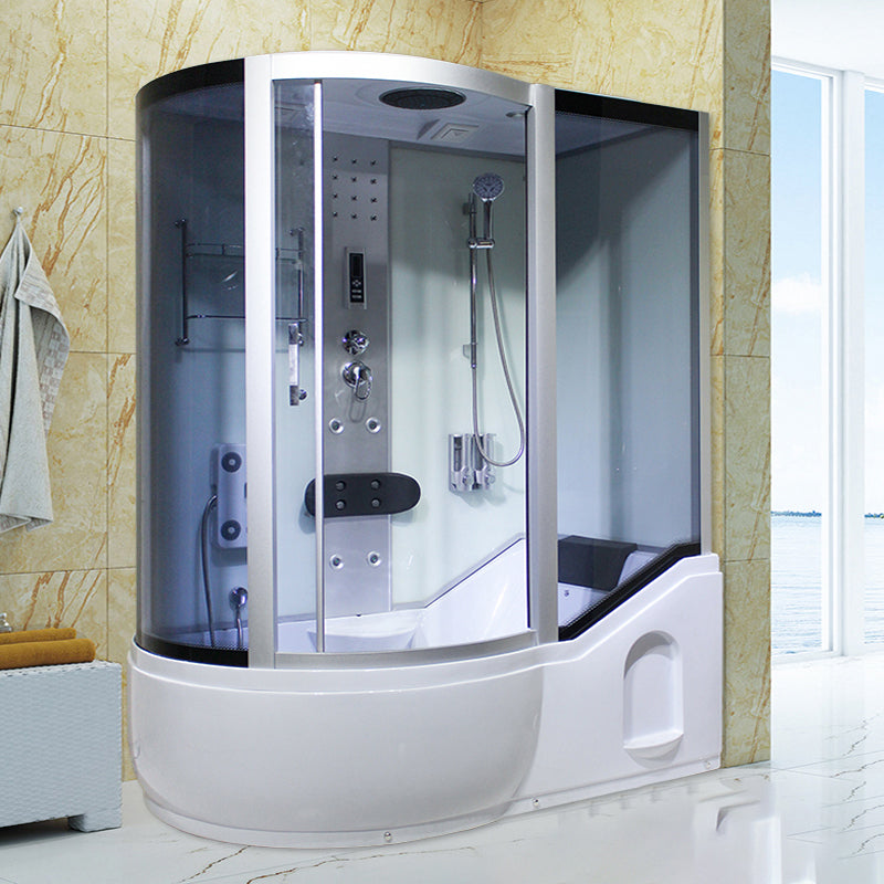 Tempered Glass Shower Stall Corner Shower Stall with Towel Bar