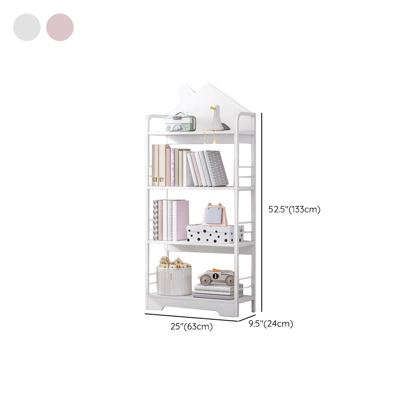 Contemporary Freestanding Book Organizer Open Back Metal Bookshelf