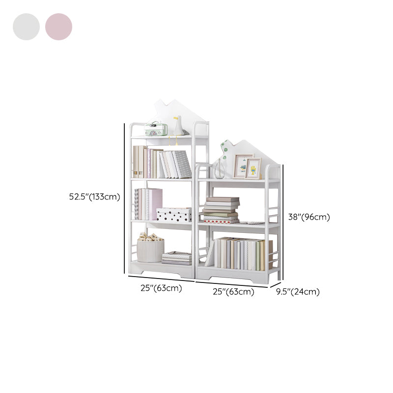 Contemporary Freestanding Book Organizer Open Back Metal Bookshelf