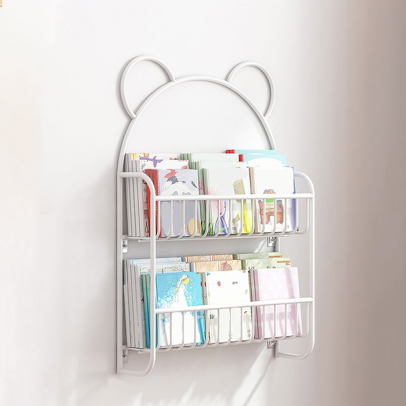 Modern Open Back Bookshelf Wall Mounted Metal Book Organizer