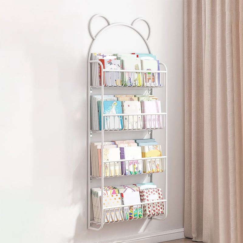 Modern Open Back Bookshelf Wall Mounted Metal Book Organizer