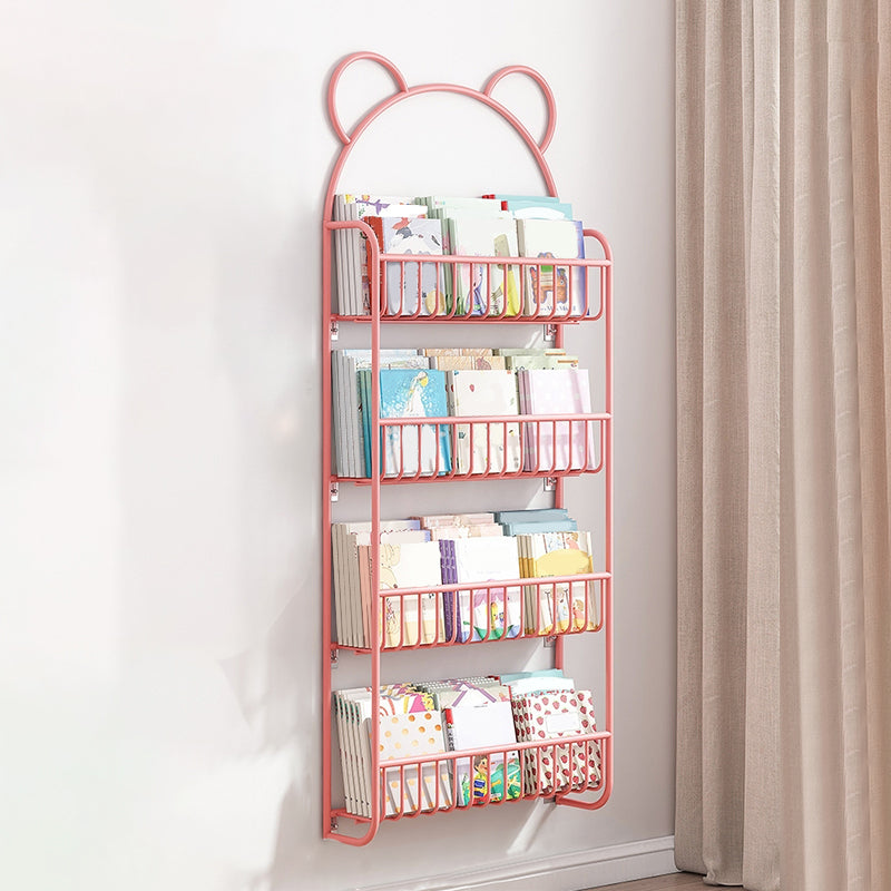 Modern Open Back Bookshelf Wall Mounted Metal Book Organizer