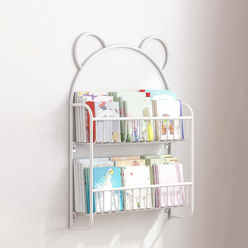 Modern Open Back Bookshelf Wall Mounted Metal Book Organizer