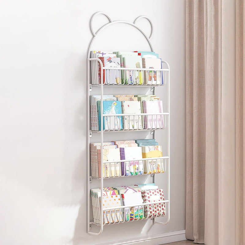 Modern Open Back Bookshelf Wall Mounted Metal Book Organizer