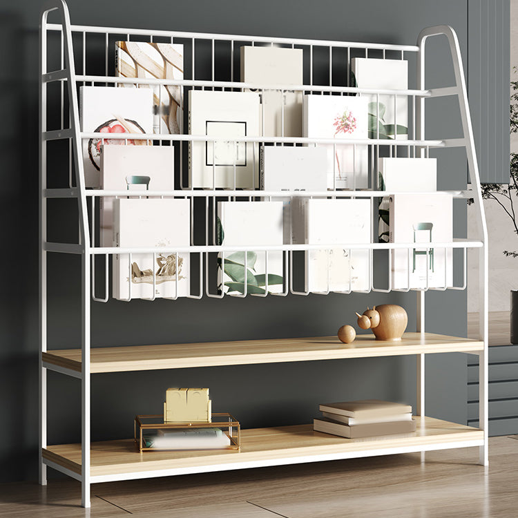 Contemporary Open Back Metal Bookshelf Freestanding Toy Organizer