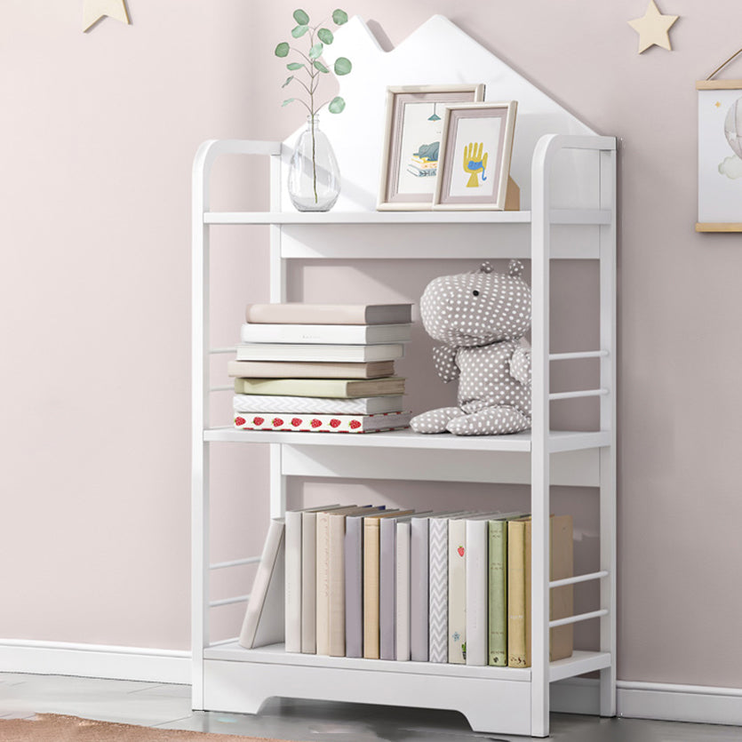 Contemporary Open Back Bookshelf Freestanding Metal Kids Bookcase with House Theme