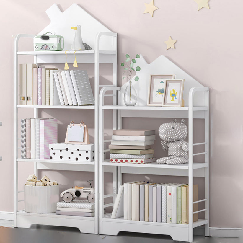 Contemporary Open Back Bookshelf Freestanding Metal Kids Bookcase with House Theme