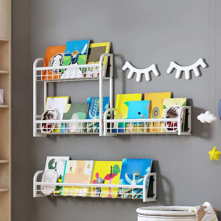 Modern Wall Mounted Bookcase Metal Open Back Book Display for Children