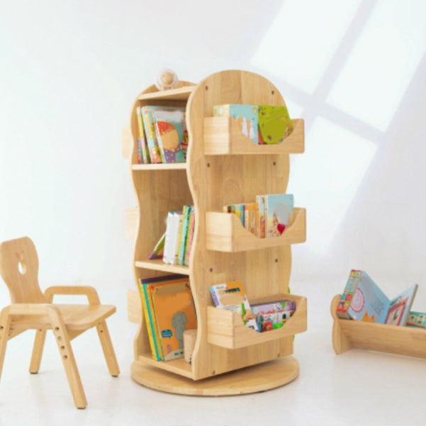 Industrial Open Back Bookshelf Freestanding Light Wood Book Shelf