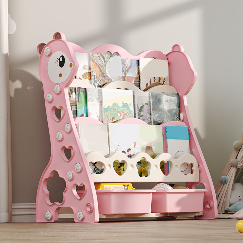 Freestanding Plastic Book Display Cartoon Style Bookcase for Baby