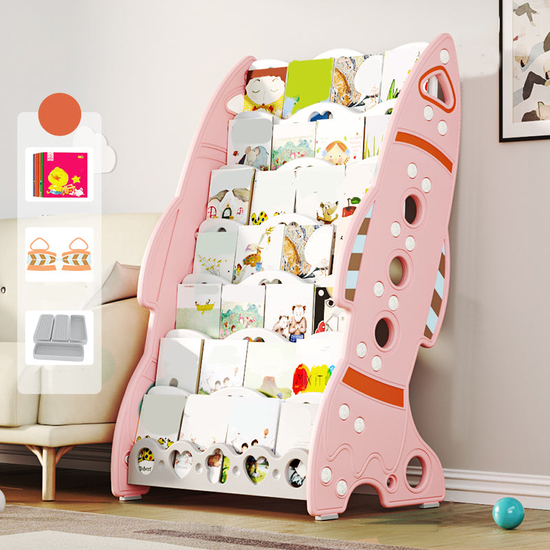 Freestanding Plastic Book Display Cartoon Style Bookcase for Baby