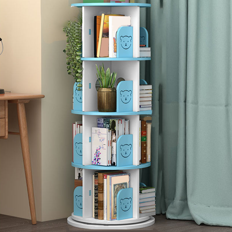 Contemporary Freestanding Book Organizer Circular Bookcase with Shelf