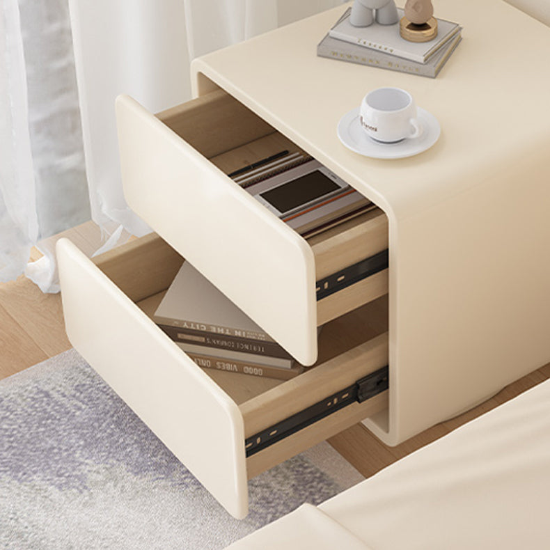 Modern Narrow Nightstand Neutral Kids Bedside Table with Drawers