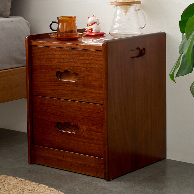 Storage Narrow Nightstand Solid Wood Kids Bedside Table with Drawers