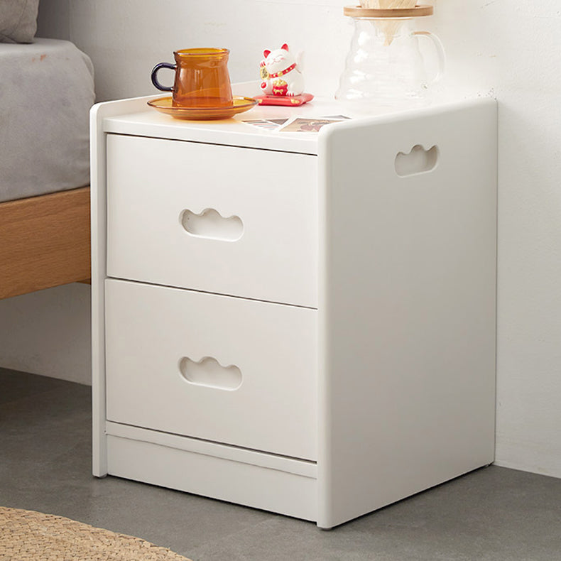 Storage Narrow Nightstand Solid Wood Kids Bedside Table with Drawers