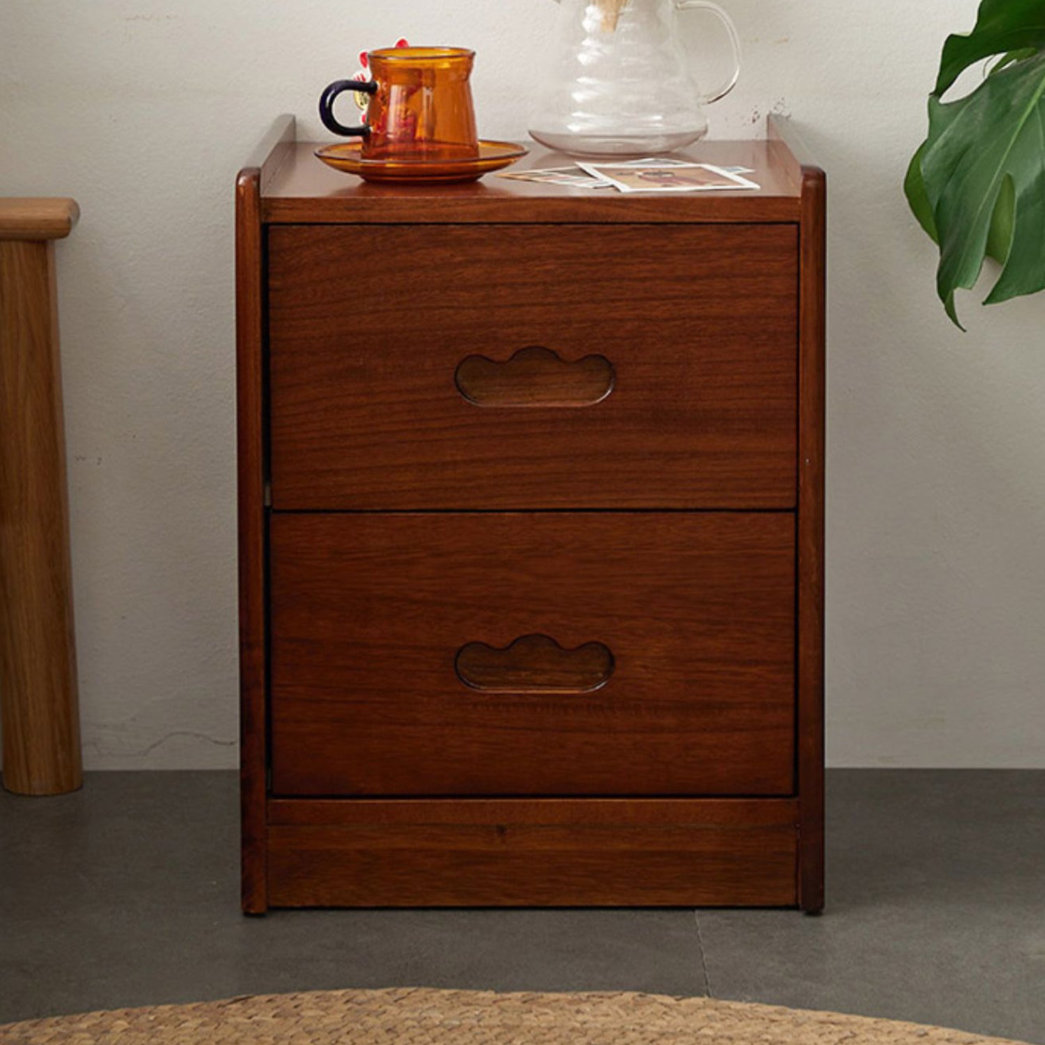 Storage Narrow Nightstand Solid Wood Kids Bedside Table with Drawers