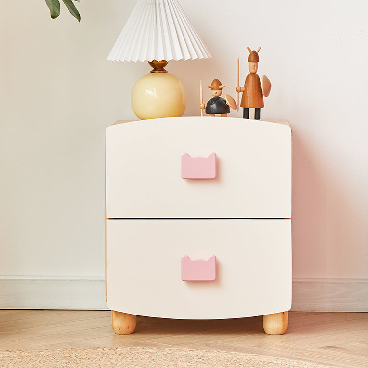 Narrow Kids Nightstand Solid Wood Kids Bedside Table with Drawers