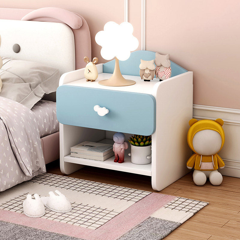 Storage Youth Nightstand Narrow Manufactured Wood Bedside Table for Nursery