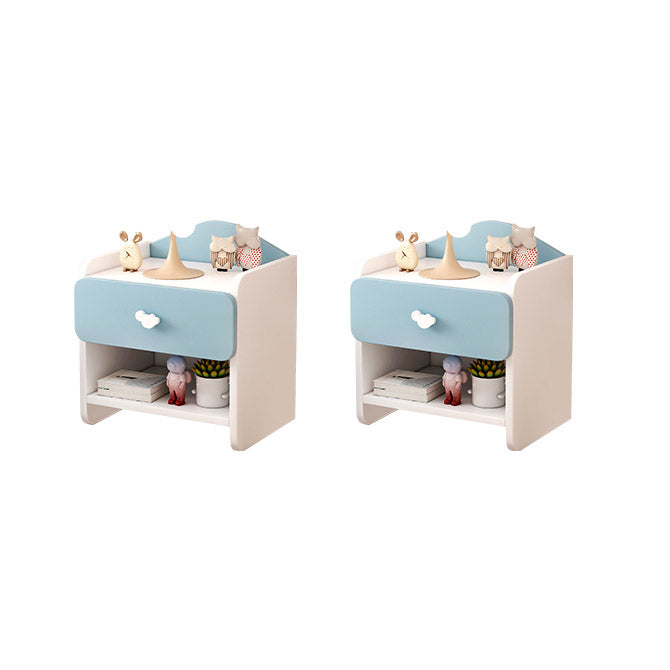 Storage Youth Nightstand Narrow Manufactured Wood Bedside Table for Nursery