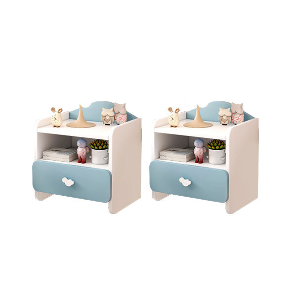 Storage Youth Nightstand Narrow Manufactured Wood Bedside Table for Nursery