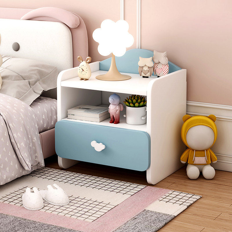 Storage Youth Nightstand Narrow Manufactured Wood Bedside Table for Nursery